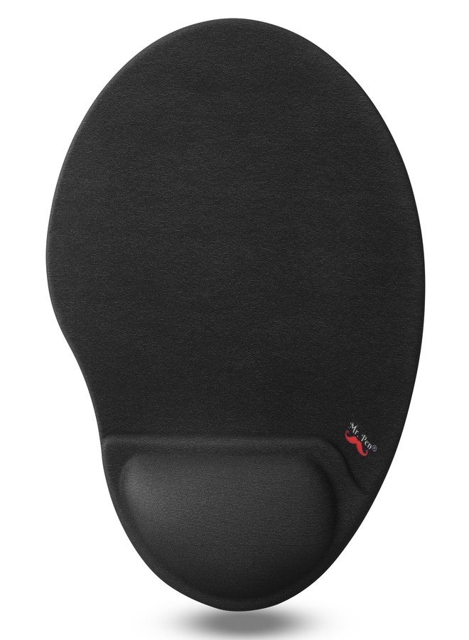 Mr. Pen Ergonomic Mouse Pad with Gel-Filled Wrist Rest, Black, Microfiber Fabric, Large (8.75 x 9.75 inches) - Image 1
