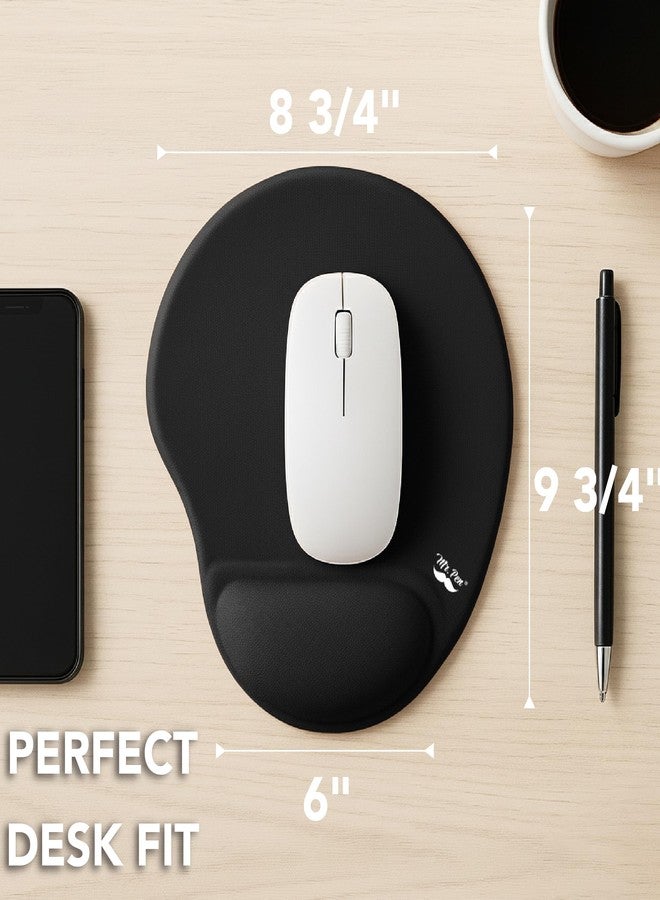 Mr. Pen Ergonomic Mouse Pad with Gel-Filled Wrist Rest, Black, Microfiber Fabric, Large (8.75 x 9.75 inches) - Image 3