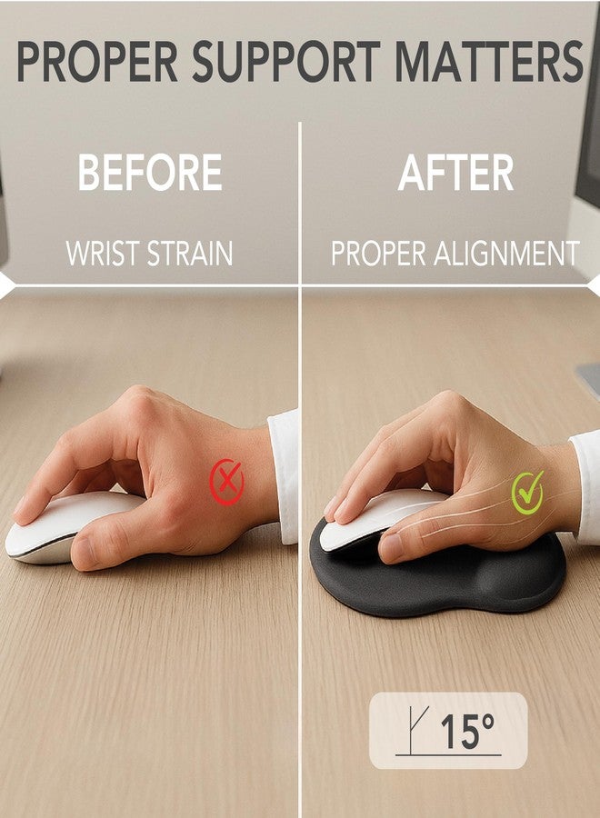 Mr. Pen Ergonomic Mouse Pad with Gel-Filled Wrist Rest, Black, Microfiber Fabric, Large (8.75 x 9.75 inches) - Image 2