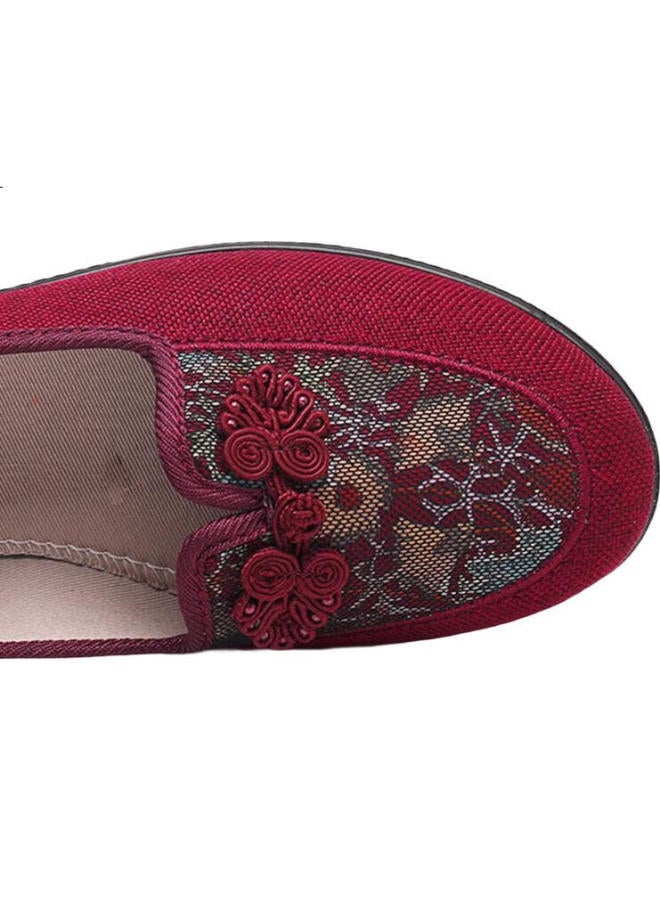 Weizhi Women'S Soft-Soled Mother Shoes With Embroidered Flowers, Chinese Style Old Beijing Cloth Shoes Wz1044 Black Size 38 - Image 2