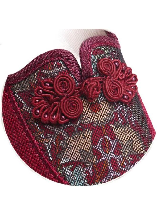 Weizhi Women'S Soft-Soled Mother Shoes With Embroidered Flowers, Chinese Style Old Beijing Cloth Shoes Wz1044 Black Size 38 - Image 1