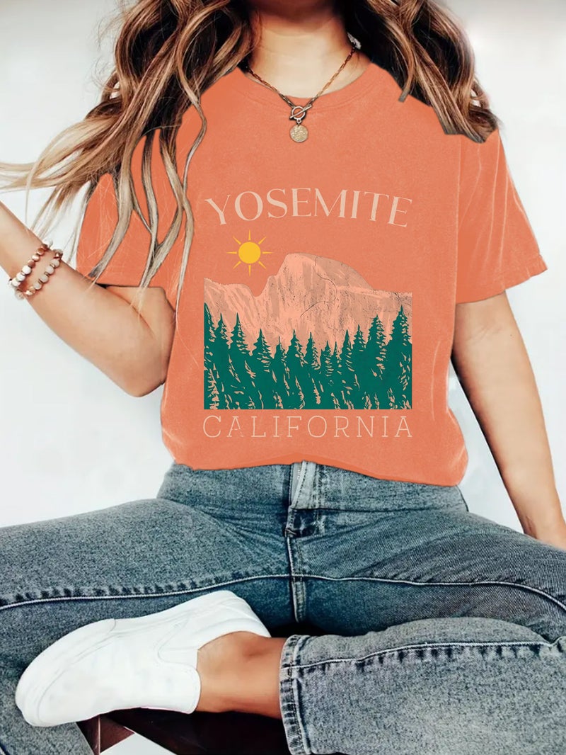 Summer Women'S Landscape Pattern Printing Round Neck Short Sleeve Leisure Fashion Explosion T-Shirt - Image 5