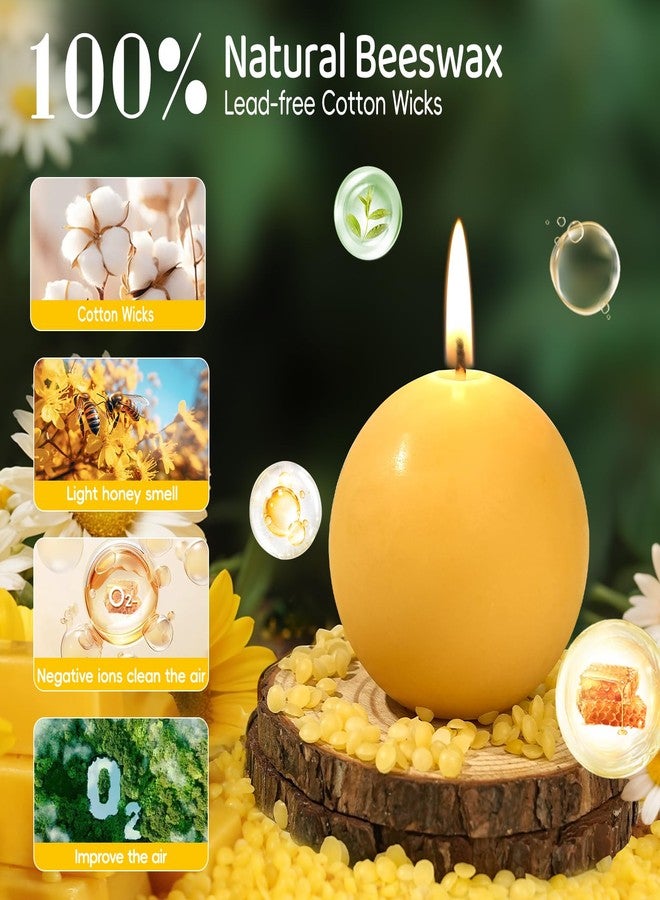 MAKALONE 4 Pack Beeswax Round Candles,3 in Hand-Poured Natural Beeswax Candles- 120 H Long Burning Elegant Bees Wax Candles for Home,Non Toxic,Unscented Dripless Smokeless Beeswax Candle - Image 2