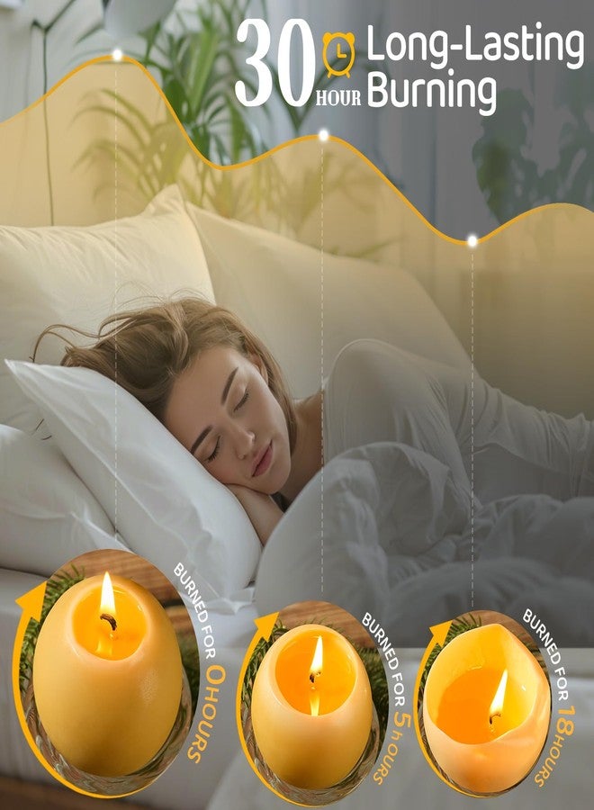 MAKALONE 4 Pack Beeswax Round Candles,3 in Hand-Poured Natural Beeswax Candles- 120 H Long Burning Elegant Bees Wax Candles for Home,Non Toxic,Unscented Dripless Smokeless Beeswax Candle - Image 4
