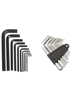 Inditrust Inditrust 19 Pieces Hex Allen Key Wrench L Shape Repair Tool Set 10 pcs Black 9 pcs White Allen key Allen Key Set  - Image 1