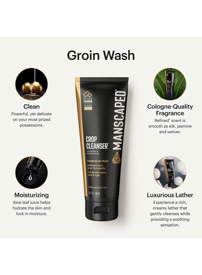 manscaped ® Crop Cleanser® Groin Wash, Men's UltraPremium Invigorating Formula for Below-The-Waist Cleaning, Refreshing Shower Gel For Men Infused with Vitamin E and Aloe, Vegan body wash (6 oz) - Image 2