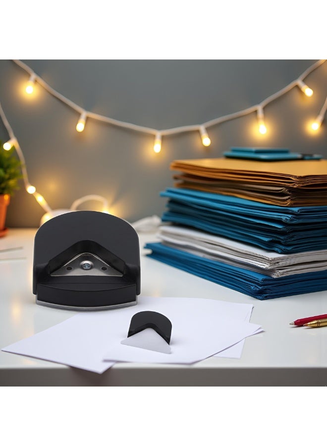 شابية أداة ثقب الورق المستديرة ذات الزوايا الدائرية السوداء قطعة واحدة لقص ثقوب الورق لأداة ورق الصور، مقاس واحد، ثقوب ورق للفنون والحرف والخياطة، الحرف الورقية، اللوازم المكتبية 4 مم - Image 5