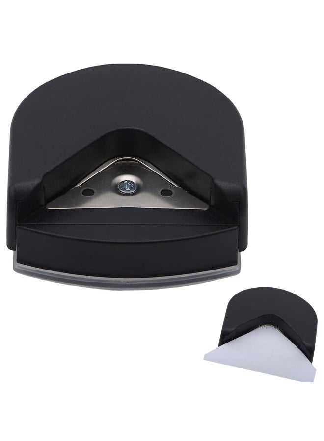 شابية أداة ثقب الورق المستديرة ذات الزوايا الدائرية السوداء قطعة واحدة لقص ثقوب الورق لأداة ورق الصور، مقاس واحد، ثقوب ورق للفنون والحرف والخياطة، الحرف الورقية، اللوازم المكتبية 4 مم - Image 1