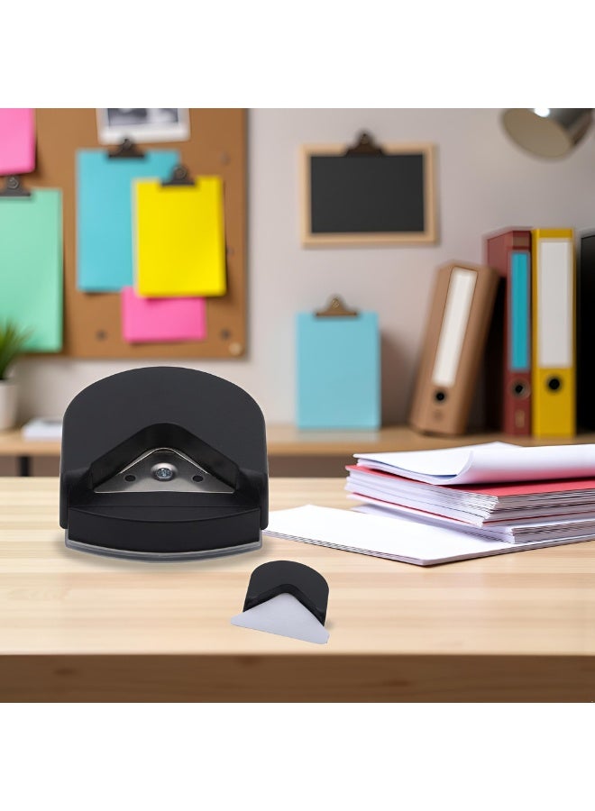 شابية أداة ثقب الورق المستديرة ذات الزوايا الدائرية السوداء قطعة واحدة لقص ثقوب الورق لأداة ورق الصور، مقاس واحد، ثقوب ورق للفنون والحرف والخياطة، الحرف الورقية، اللوازم المكتبية 4 مم - Image 4