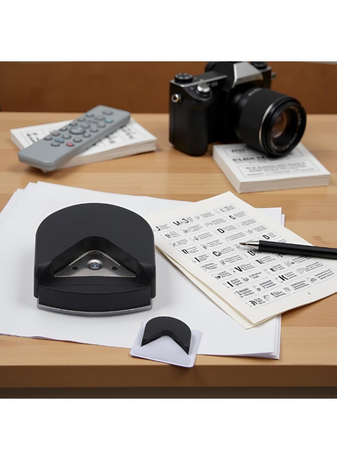 شابية أداة ثقب الورق المستديرة ذات الزوايا الدائرية السوداء قطعة واحدة لقص ثقوب الورق لأداة ورق الصور، مقاس واحد، ثقوب ورق للفنون والحرف والخياطة، الحرف الورقية، اللوازم المكتبية 4 مم - Image 3