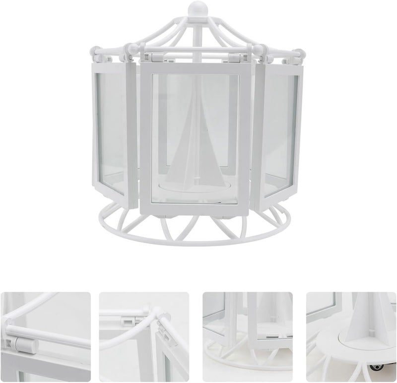 Ciieeo Creative 5-inch White Music Picture Frame, Multifunctional Tabletop Photo Holder for Wedding and Home Decoration, Combination Photo Display Rotating Music Box - Image 4