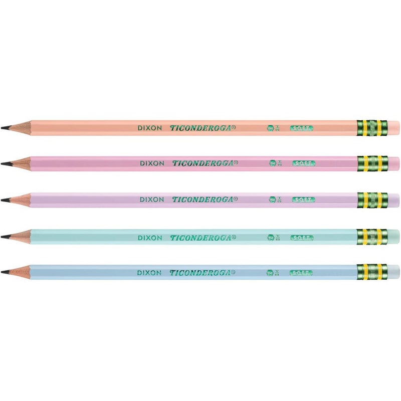 Ticonderoga Wooden Pencils, Pre-Sharpened, 2 HB Soft, Pastel Colors, 18 Count - Image 3