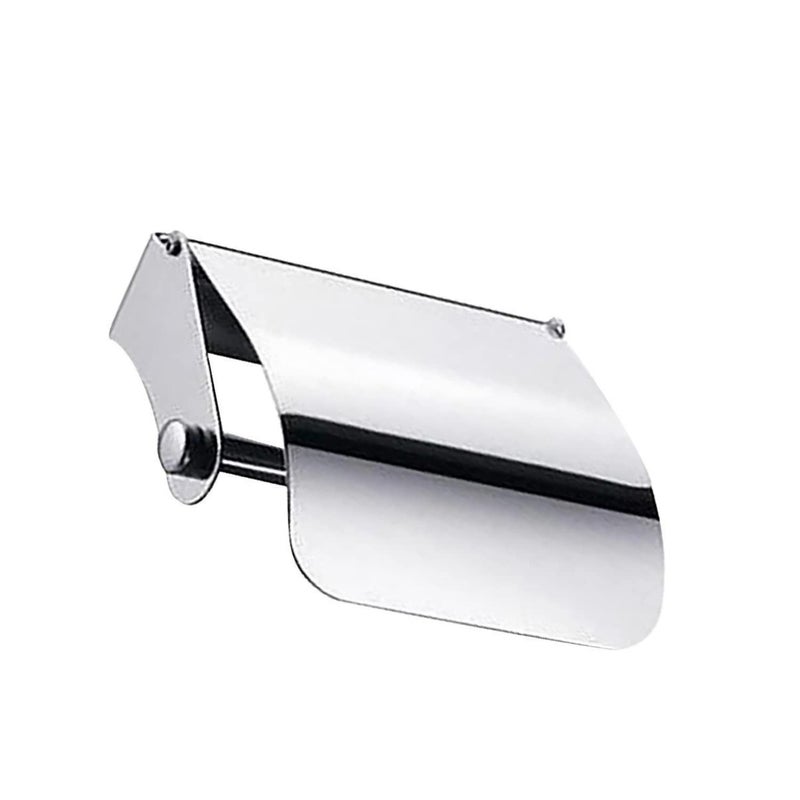 IRIS Toilet Tissue Paper Roll Holder/Dispenser with Lid - Stainless Steel Bathroom/Toilet Paper Dispenser/Toilet Wall-Mounted Paper Holder - Image 2