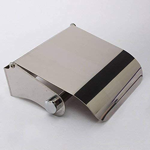 IRIS Toilet Tissue Paper Roll Holder/Dispenser with Lid - Stainless Steel Bathroom/Toilet Paper Dispenser/Toilet Wall-Mounted Paper Holder - Image 4