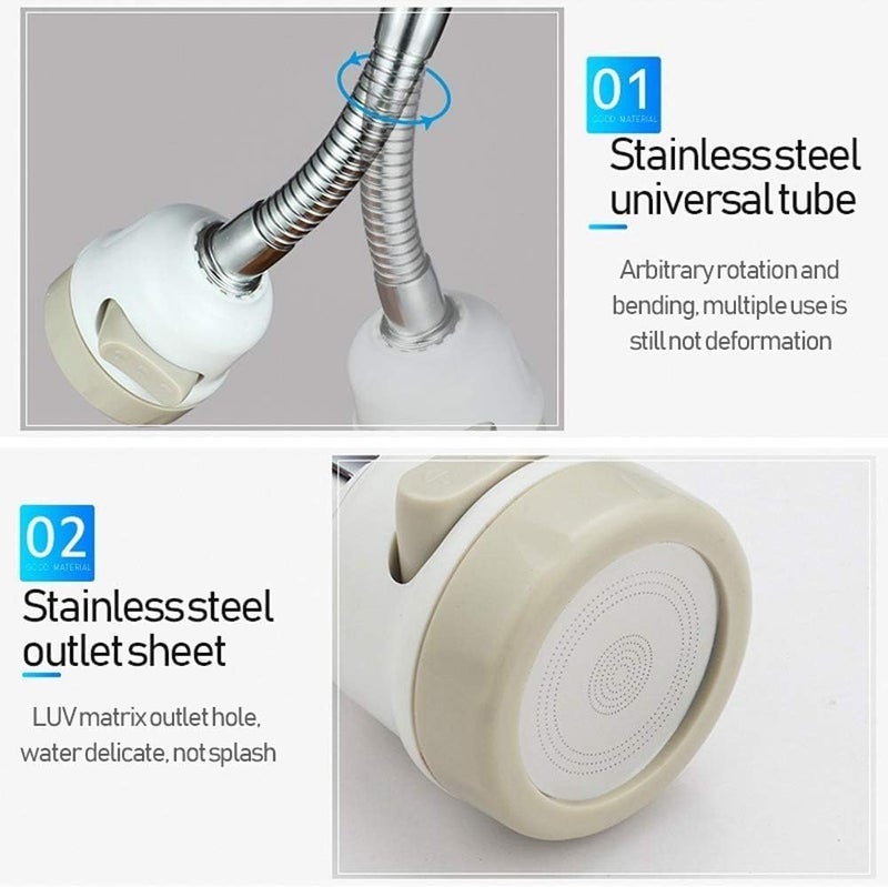 Splash Proof Faucet Filter, 360 Degree Rotating Water Filter, High Flow Water Purifier Faucet for Home Kitchen Bathroom Water Saving Booster Shower Faucet Accessories - Image 4