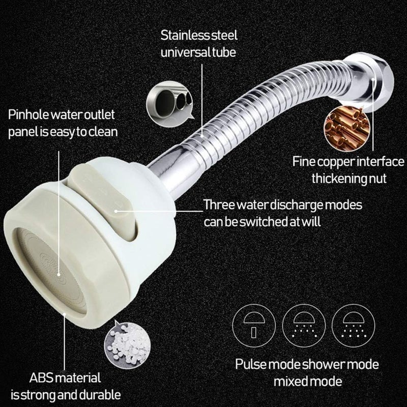 Splash Proof Faucet Filter, 360 Degree Rotating Water Filter, High Flow Water Purifier Faucet for Home Kitchen Bathroom Water Saving Booster Shower Faucet Accessories - Image 2