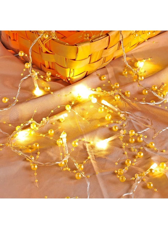 تشيلور إكليل عيد الميلاد من تشيلور مع أضواء، بطول 8.3 أقدام، مزين بحبات التوت، مناسب للديكور الداخلي لحفلات المنزل (ذهبي). - Image 3