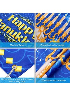 Tatuo Happy Hanukkah Party Backdrop Hanukkah Decorations Photography Background Hanukkah Party Supplies For Hanukkah Festive Day Indoor Outdoor Yard Decor  - Image 3