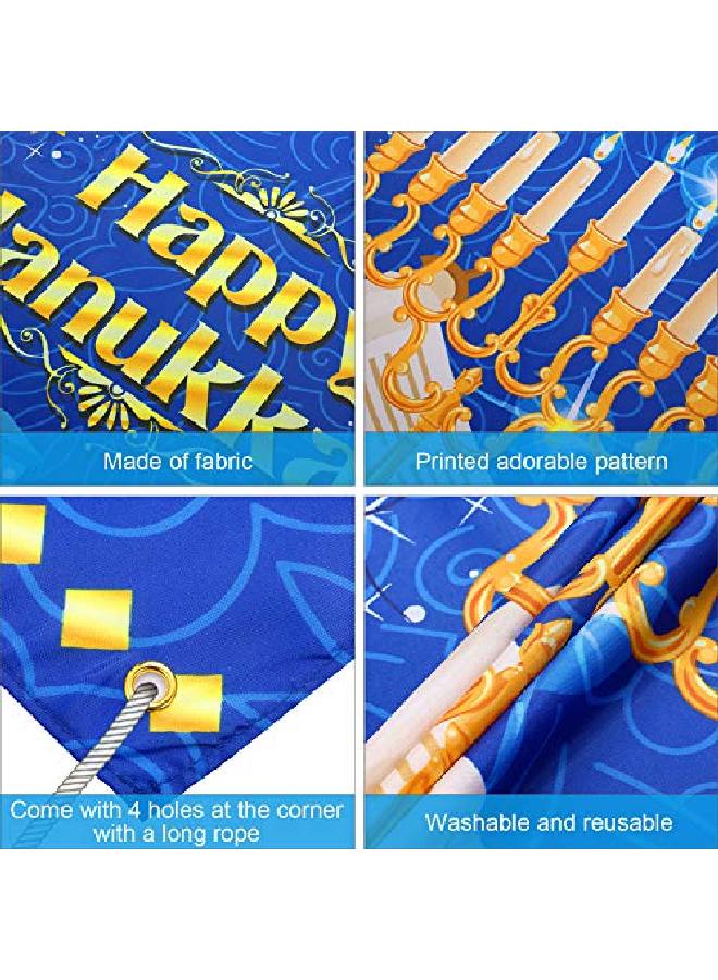Tatuo Happy Hanukkah Party Backdrop Hanukkah Decorations Photography Background Hanukkah Party Supplies For Hanukkah Festive Day Indoor Outdoor Yard Decor - Image 3