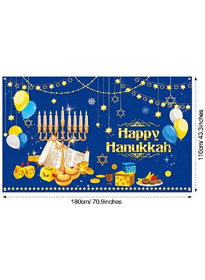 Tatuo Happy Hanukkah Party Backdrop Hanukkah Decorations Photography Background Hanukkah Party Supplies For Hanukkah Festive Day Indoor Outdoor Yard Decor - Image 2