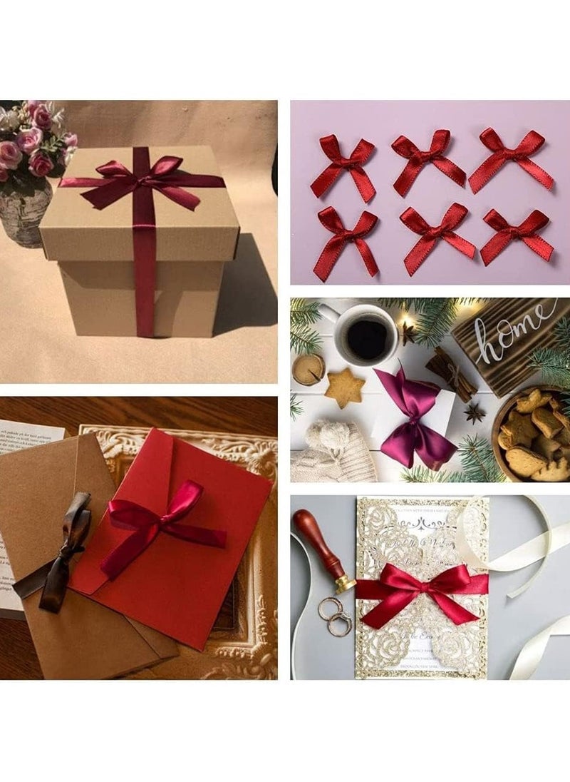 MARKQ - Burgundy Satin Ribbon, 12mm x 25yd Fabric Polyester Ribbon for Gift Wrapping, Party Favors, Wedding Decorations, Bow Making, Bouquets, Sewing Projects & Craft Supplies - Image 1