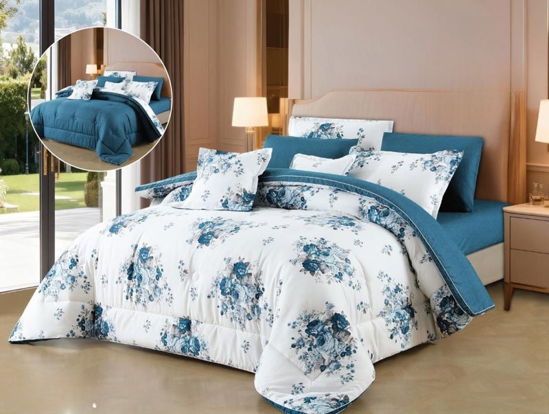Double bed sheet set, 8 pieces, microfiber, soft quality and elegant design