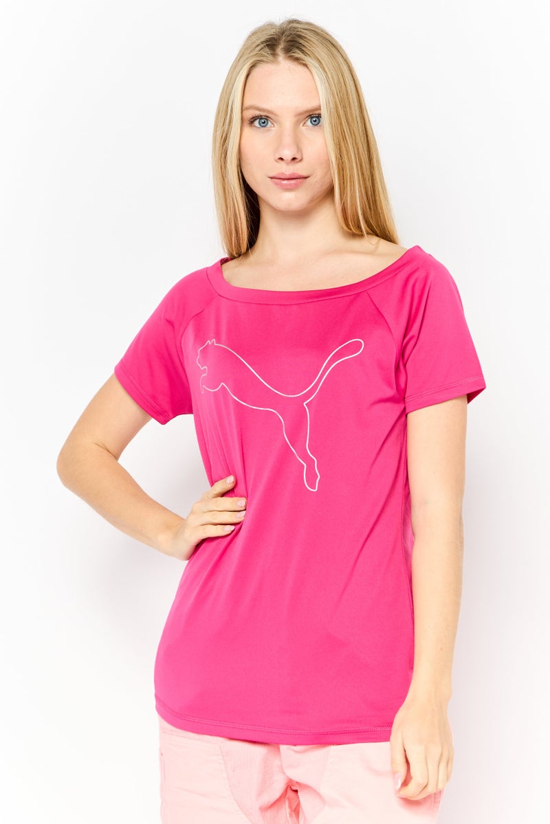 PUMA Women Sportswear Fit Short Sleeve Training T-Shirt, Pink  - Image 1