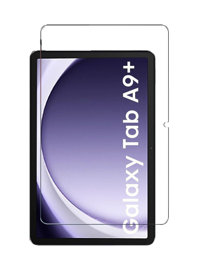 Tempered Glass for Samsung Galaxy Tab A9 Plus 2023 Screen Protectors No Bubbles 9H Hardness Scratch Resistant Protector Film Tempered Glass Film For Samsung Galaxy Tab A9+ Transparent (1)