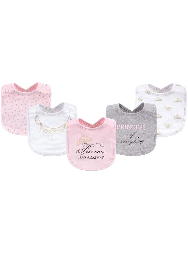 Little Treasure Unisex Baby Cotton Bibs, Princess, One Size - Image 1