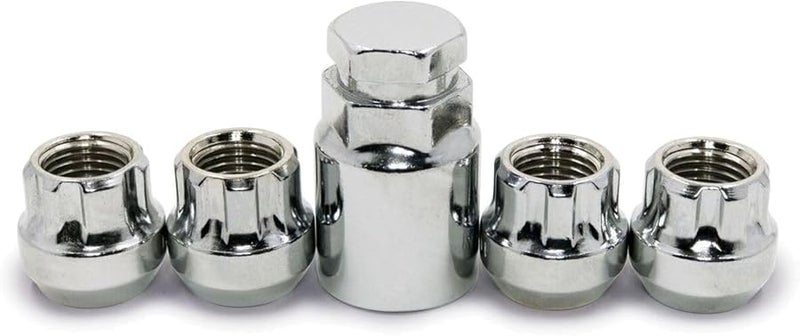 شريسر شيفي كاديلاك بويك عجلة قفل صواميل الربط 1 2 20 مفتوح نهاية انتفاخ بلوط 4 قطع كروم - Image 1