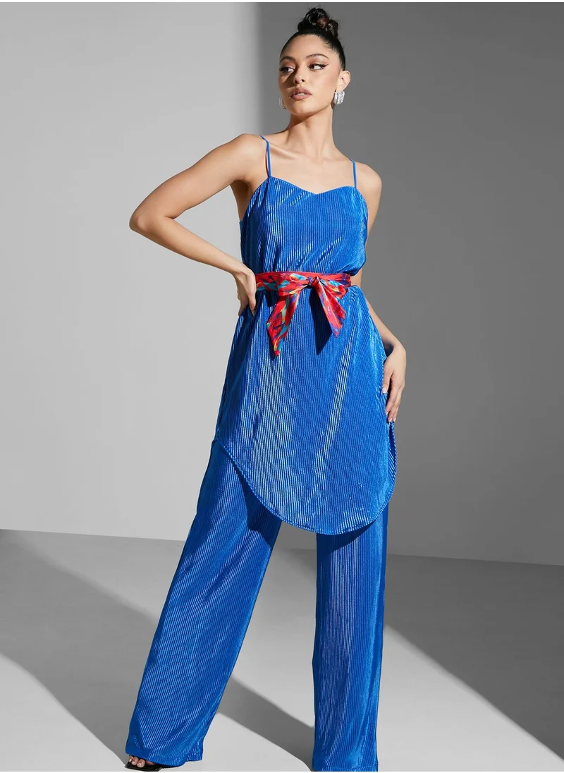 Namshi x Tamara Jamal Pleated Tunic With Pants