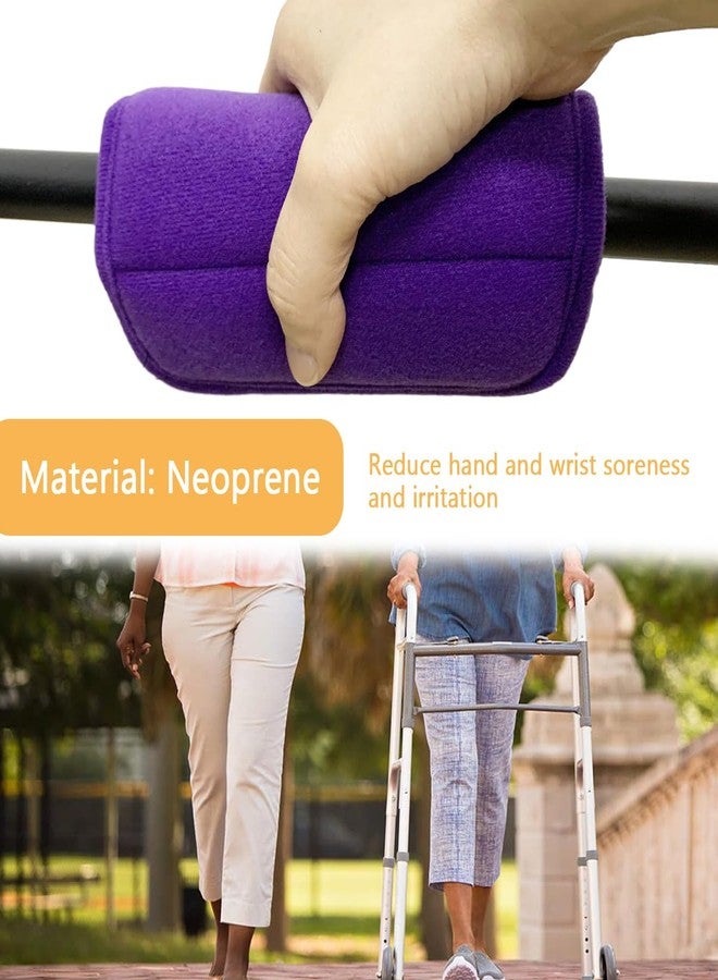 MESINURS Universal Walker Padded Hand Grip Covers, Premium Medical Soft Cushion Memory Foam Core Padding, Wicking, Comfort, Washable, Purple - Image 5