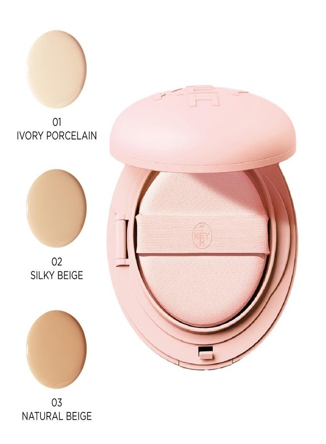 كيث كريم أساس كيث سيلكي فيت كوشن رقم 03 بيج طبيعي (15 غ، 0.52 أونصة) / ناعم كالبورسلين، يدوم طويلاً، خفيف الوزن، تغطية مثالية، لمسة نهائية مخملية، مستخلص جذور نبات السيانانشي، مستخلص أرز ها دونغ - Image 3