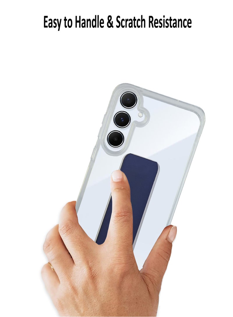 Waldic Samsung Galaxy A26 Case | Designed for Samsung Galaxy A26 | Slim TPU Airbag Bumper Shock Absorption Rubber Soft Silicone Case With magnetic Hand Grip Cover Fit for Samsung Galaxy A26 | Dark Blue - Image 3