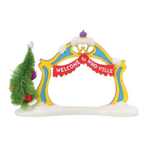Department 56 Dr. Seuss Grinch Village Accessories Who-Ville Archway Figurine, 5.63 Inch, Multicolor - Image 1