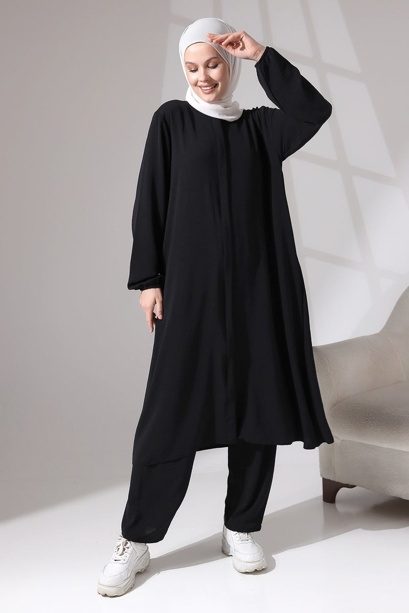 İsra Isra Afghan Women's Hajj Umrah Outfit Set Black  - Image 2