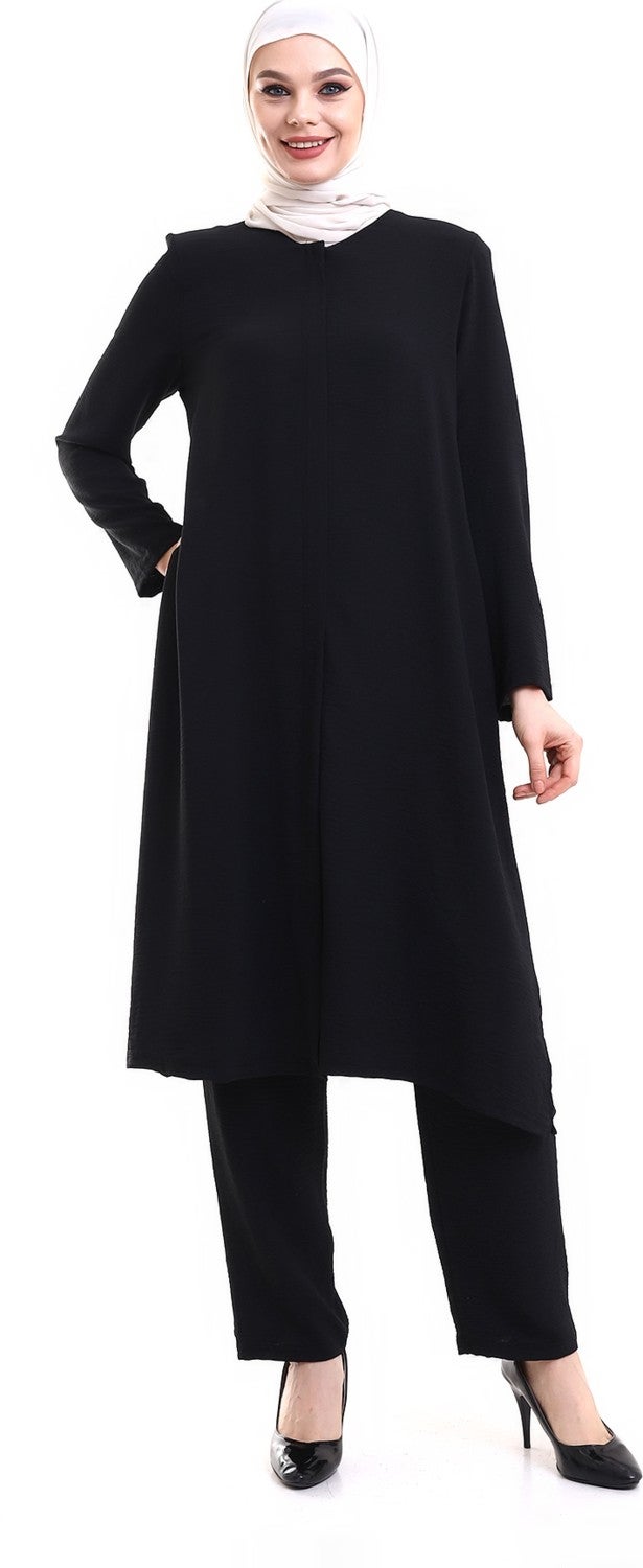 İsra Isra Afghan Women's Hajj Umrah Outfit Set Black  - Image 1