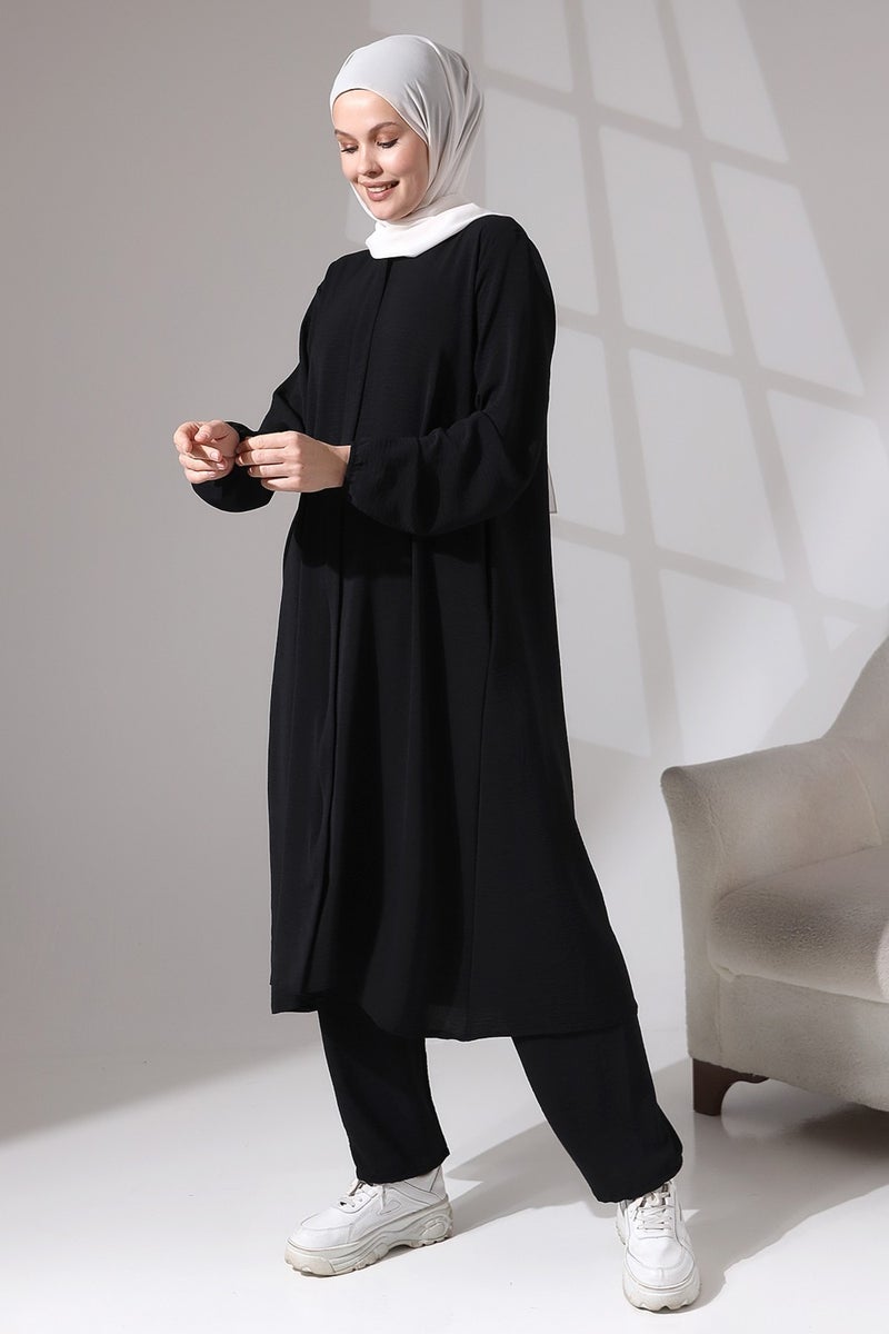 İsra Isra Afghan Women's Hajj Umrah Outfit Set Black  - Image 4