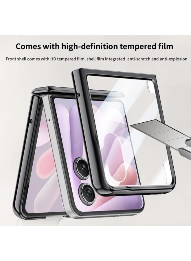 general Magnetic Case Compatible with Honor Magic V Flip 2 Clear Case 【Built-in Screen Protector】 【Support Wireless Charging】 Electroplated Transparent Shockproof Cover - Image 2