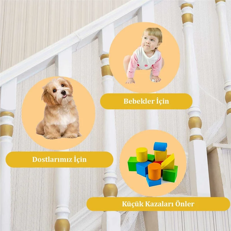 Revu Baby Wang Railing Balcony and Stair Net Child Safety Net Protector for Children & Pets