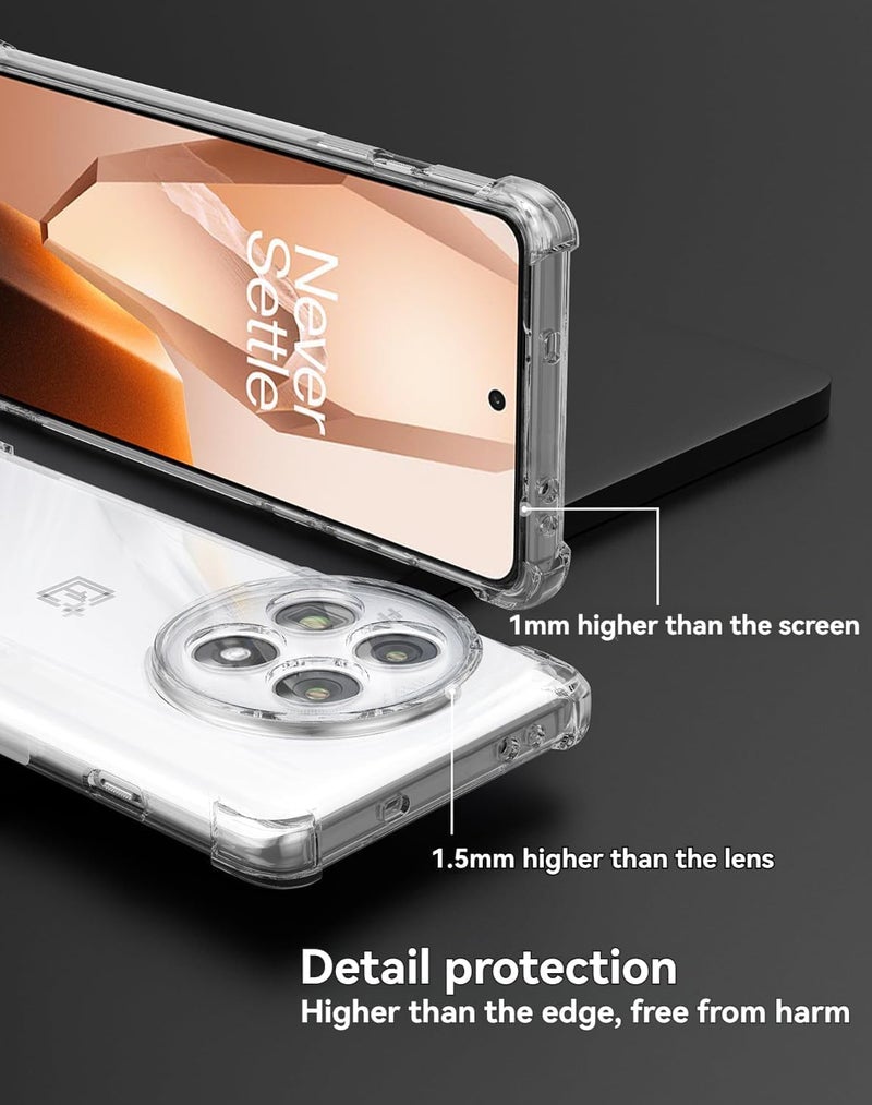 Realcase غطاء خلفي سيليكون لهاتف Oneplus 13R 5G، مقاوم للخدوش، شفاف كريستالي، واقي للصدمات، غطاء خلفي لهاتف Oneplus 13R 5G - Image 3