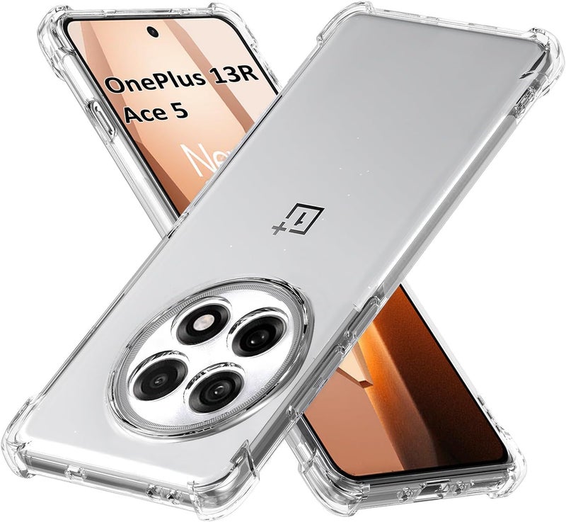 Realcase غطاء خلفي سيليكون لهاتف Oneplus 13R 5G، مقاوم للخدوش، شفاف كريستالي، واقي للصدمات، غطاء خلفي لهاتف Oneplus 13R 5G - Image 1