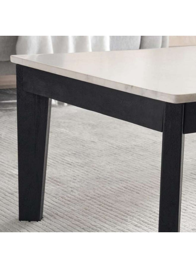 Pan Home ANKARA COFFEE TABLE MARBLE - WHITE & BLACK - Image 4