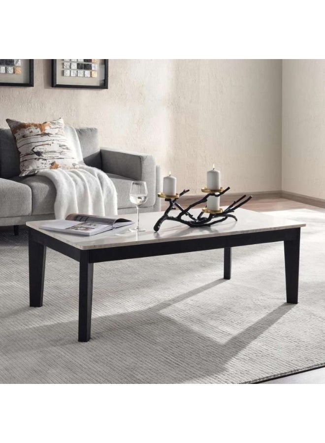 Pan Home ANKARA COFFEE TABLE MARBLE - WHITE & BLACK - Image 1