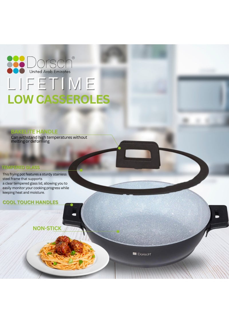 Dorsch Danish Design Low Casserole - Non-Stick Ceramic Coated Cookware | Durable & Scratch-Resistant | TUV Certified, LFGB Tested | Induction Ready, Even Heat Distribution | 28cm - Image 3