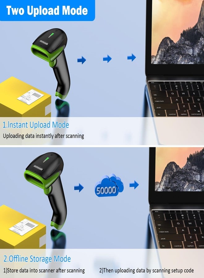 سيمكود ماسح ضوئي لاسلكي بتقنية بلوتوث من Symcode، يدعم الاتصال السلكي عبر البلوتوث وUSB والاتصال اللاسلكي بتردد 2.4 جيجا هرتز، ماسح ضوئي محمول مريح لليد، يدعم مسح رموز QR ثنائية الأبعاد وأحادية الأبعاد تلقائيًا وبسرعة ودقة عالية. - Image 3