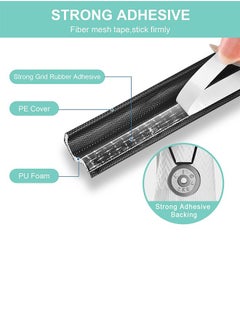 Generic Draft Stopper Sweep, Door Weatherproofing Stripping, Window Seal Strip Self-adhisive Soundproof Cuttable Weather Length 2M Black  - Image 4