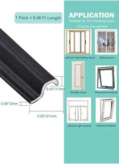 Generic Draft Stopper Sweep, Door Weatherproofing Stripping, Window Seal Strip Self-adhisive Soundproof Cuttable Weather Length 2M Black  - Image 2