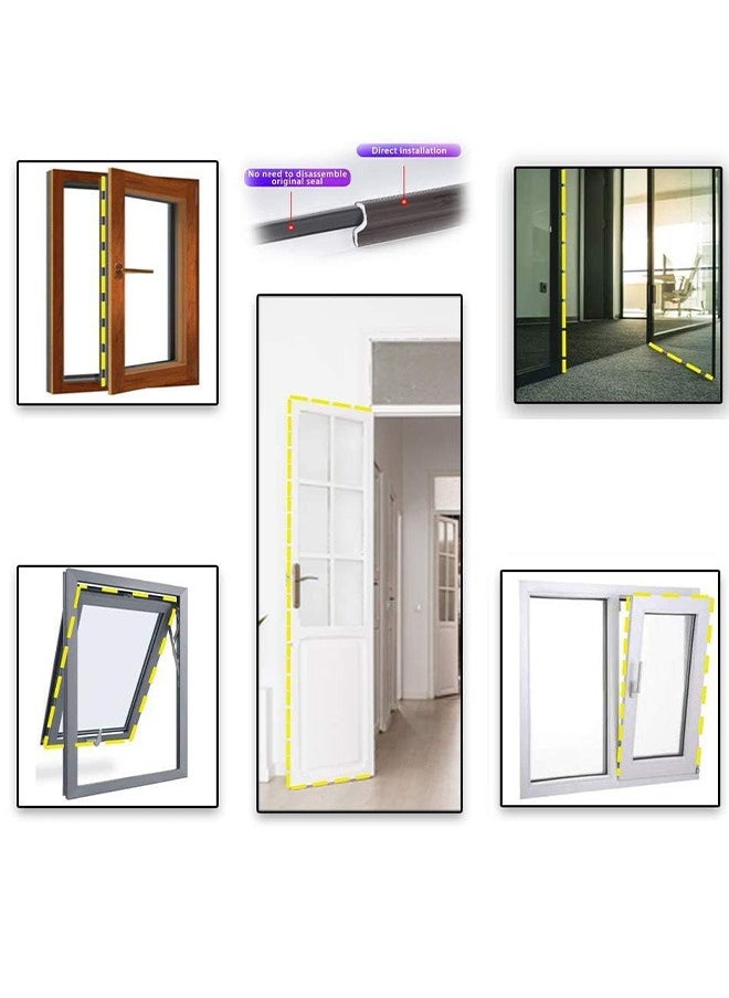 Generic - Draft Stopper Sweep, Door Weatherproofing Stripping, Window Seal Strip Self-adhisive Soundproof Cuttable Weather Length 2M Black - Image 1