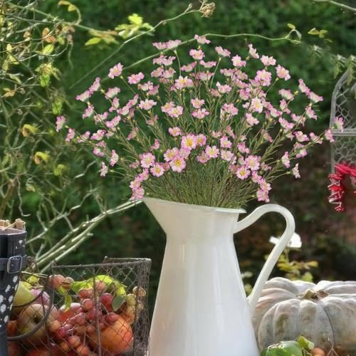 CITYES 10 Pcs Artificial Wildflowers with Stems Bulk Silk Spring Flowers 21 Inch Fake Forsythia Branches Pink Faux Wildflowers Floral Arrangements for Home Decor Indoor Outdoor Wedding Centerpieces - Image 5